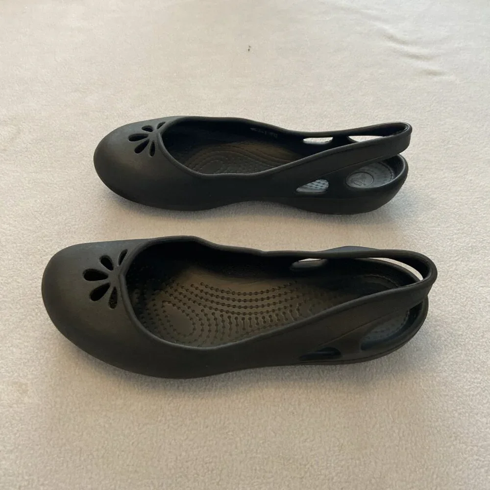 Crocs Kadee Women's sling  back Classic ballet flats  Shoes comfort 8 black - Picture 4 of 8